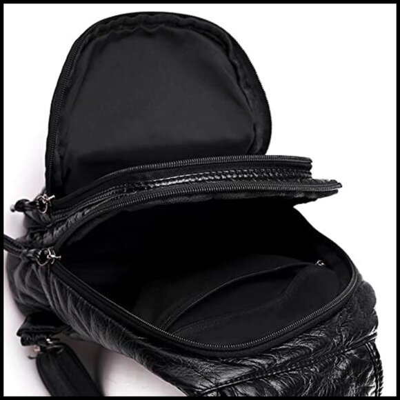 Vintage Embroidered PU Leather Backpack Purse Travel Bag Elegant Daypack